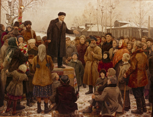 Женщина в коричневом платке (этюд для картины «В. И. Ленин на открытии первой сельской электростанции в дер. Кашино», 1951)