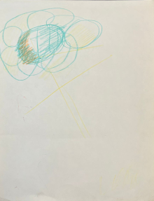 Зеленый цветок на желтой ножке. Из цикла больничных рисунков