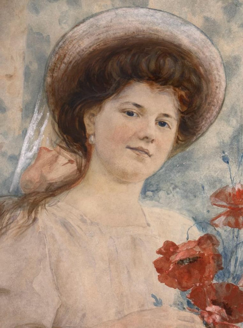 Девушка с маками