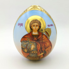 Пасхальное яйцо с изображением святого великомученика Георгия Победоносца