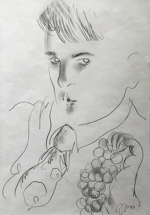 Мужчина с виноградом