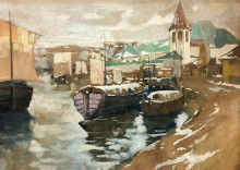Лодки на пристани старого города