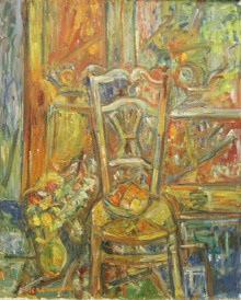 Натюрморт со стулом и цветами