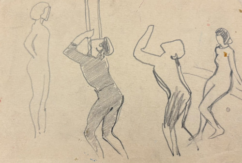 Акробаты работают. Рисунок из «Цирковой тетради» серии зарисовок «На Цветном»