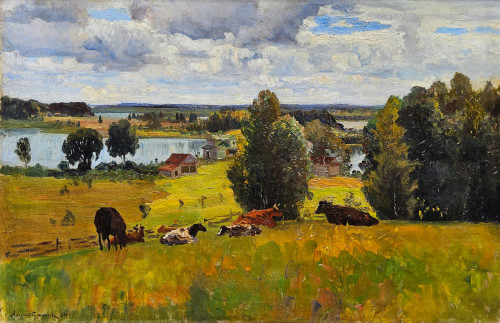 Пейзаж с коровами