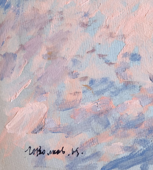 Пейзаж с лыжниками