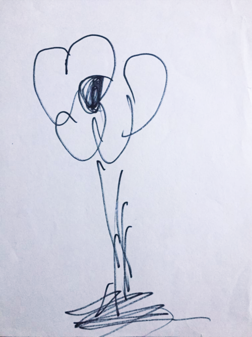 Цветок под лучами солнца. Из цикла больничных рисунков