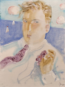 Портрет мужчины с виноградом