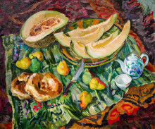 Натюрморт с дыней и грушами