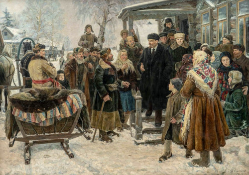 Возок (этюд к картине «В. И. Ленин и Н. К. Крупская среди крестьян дер. Горки в 1921 году», 1955 г.)