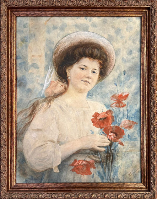 Девушка с маками