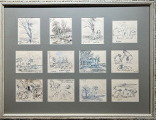  12 рисунков из серии «Виды побережья Флориды. Остров Анна-Мария»  