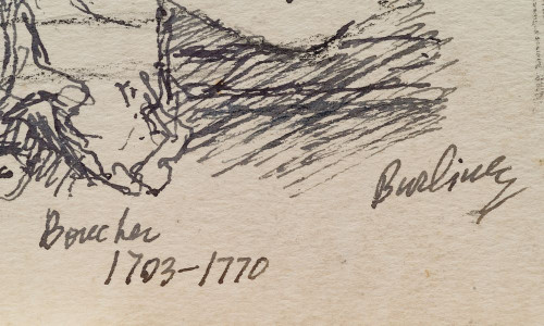 Две работы  «‎Отдыхающая девушка. Вольная копия с картины Ф. Буше 