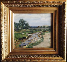 Летом. Ручей на краю деревни