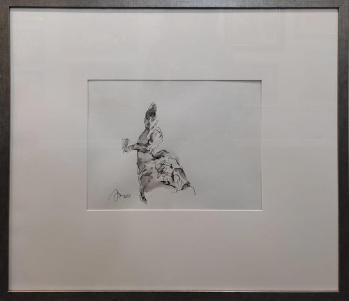 Дама в платье с турнюром