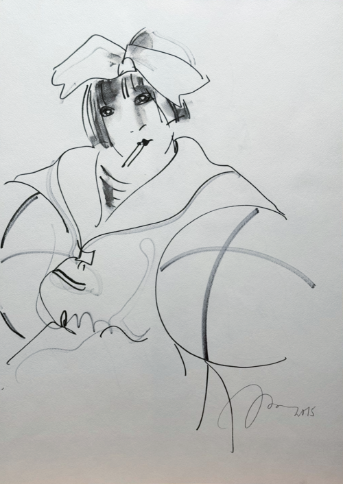 Девушка с мячами. Дама в шарфе (двусторонняя работа)