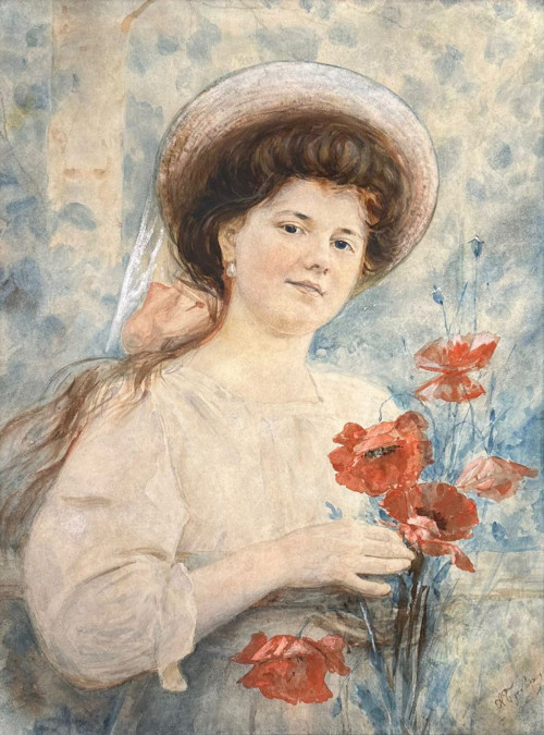 Девушка с маками