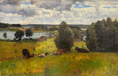 Пейзаж с коровами
