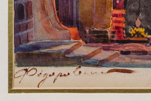 Эскиз декорации с камином