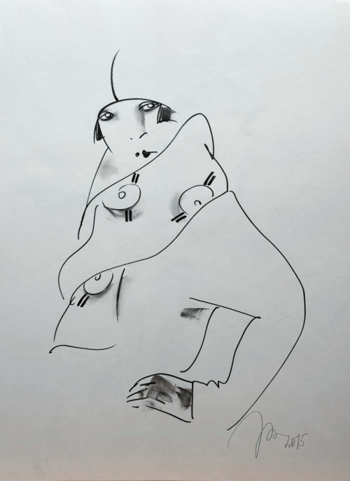 Девушка с мячами. Дама в шарфе (двусторонняя работа)