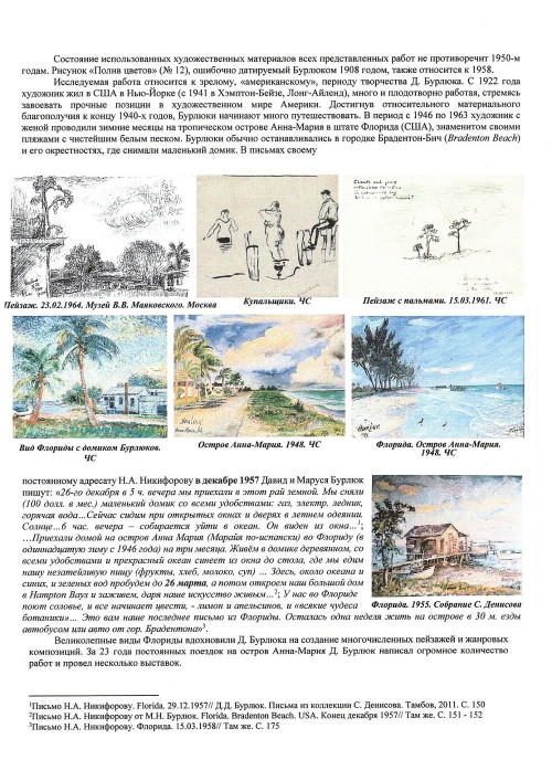  12 рисунков из серии «Виды побережья Флориды. Остров Анна-Мария»  