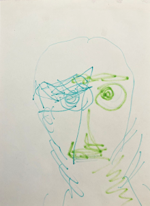 Портрет с разными глазами. Из цикла больничных рисунков