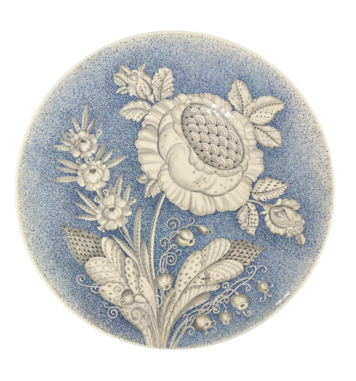 Декоративное авторское блюдо «Голубое мерцание» (Автор росписи Цветкова Л.-единственный экземпляр)