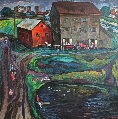 Пейзаж с прудом