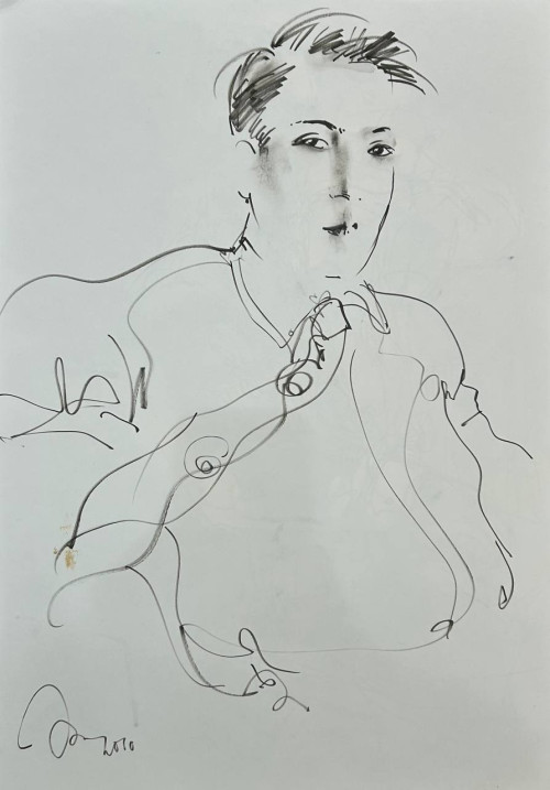 Портрет юноши с галстуком (двусторонняя работа)