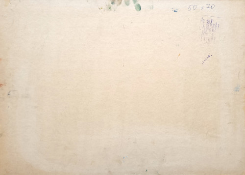 Натюрморт с фиалками на синем фоне