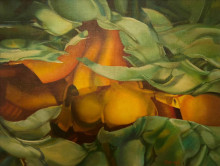 Композиция с зеленым и оранжевым