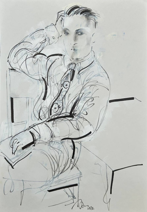 Портрет юноши с галстуком (двусторонняя работа)