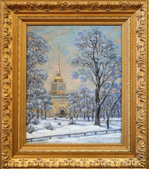 Вид на Адмиралтейство. Зима в Петербурге
